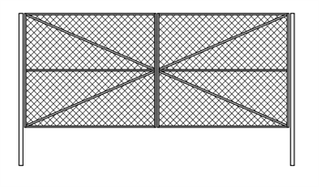 Ворота 2-створ., 2,3х4 м, 2 столба, каркас уголок 8214