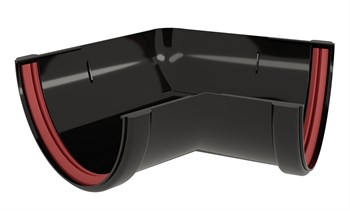 Угол желоба 135 град.Классика 120 ПВХ GL черный (RAL 9005) 9203