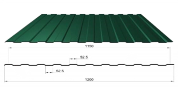 Профнастил С-8, 1150 мм, 0,7 мм, Цинк 9565