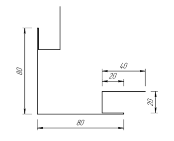 Угол сложный 80*80 мм, Наружный 10036