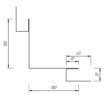 Угол сложный 100*100 мм, Внутренний 10040