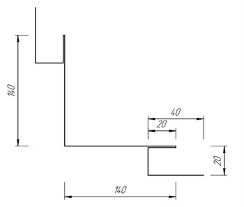 Угол сложный 140*140 мм, Внутренний 10041