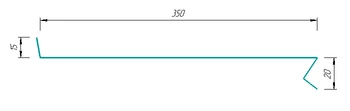 Отлив металлический фигурный 350 мм