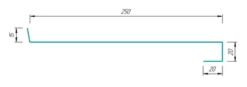 Отлив металлический П-обр 250 мм