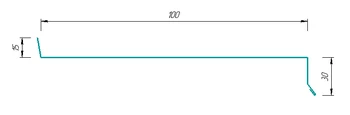 Отлив металлический 100 мм с капельником 10255