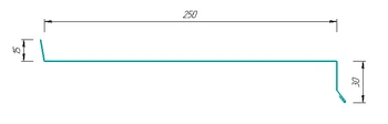 Отлив металлический 250 мм с капельником 10258