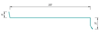 Отлив металлический 300 мм с капельником