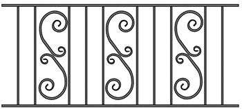 Ограждение металлическое ОГР-6 (1000*2295 мм)