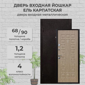 Дверь входная Йошкар Ель Карпатская (860 мм, Правая)