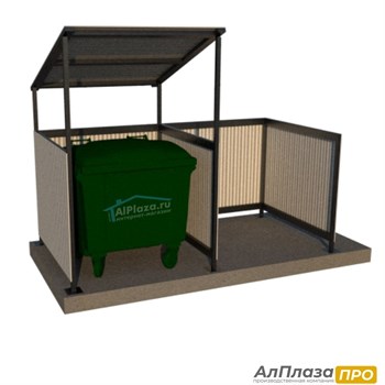 Контейнерная площадка для ТБО "MONO" (1 контейнер+Доп. секция)