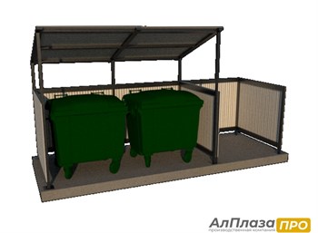 Контейнерная площадка для ТБО "MONO" (2 контейнера+Доп. секция)