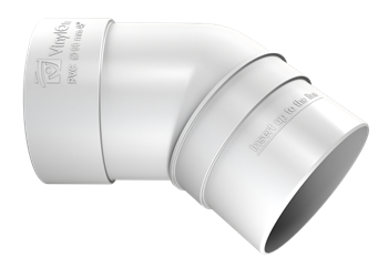 Колено трубы 45° VINYLON Белый 2364