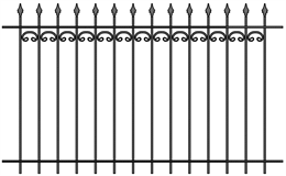 Забор кованый МЗК-44 (1500*2460) Забор кованый МЗК-44 (1500*2460)