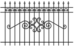 Забор кованый МЗК-52 (1500*2460) Забор кованый МЗК-52 (1500*2460)