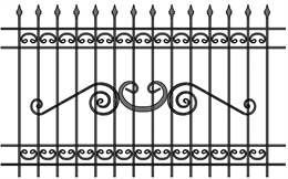 Забор кованый МЗК-49 (1500*2460) Забор кованый МЗК-49 (1500*2460)