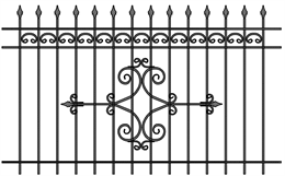 Забор кованый МЗК-39 (1500*2460) Забор кованый МЗК-39 (1500*2460)