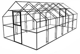 Теплица Дачница "Домик" Двойная дуга, Усиленная (Каркас) 6м Теплица Дачница "Домик" Двойная дуга, Усиленная (Каркас) 6м