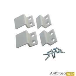 Комплект крепления москитной сетки Белый, Пластик (кронштейн + саморез) Комплект крепления москитной сетки Белый, Пластик (кронштейн + саморез)