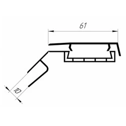 Наличник с крышкой 61*27*10мм. (2047/2048) 3м. 1963
