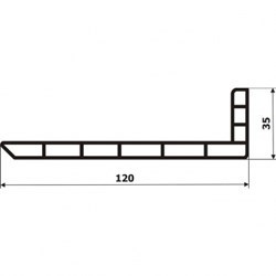 Профиль 120*35*8 мм для отделки наружного откоса (3,0м) 1965 Профиль 120*35*8 мм для отделки наружного откоса (3,0м) 1965