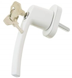 Ручка металлическая с замком Белая 2906 Ручка металлическая с замком Белая 2906