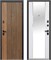 Дверь входная Luxor 2МДФ Рейка Зеркало Лесной Орех/Эмалит Белый (960 мм, Левая) 10390-960L