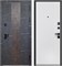 Дверь входная Luxor 2МДФ Стоун Рейки Торос Черный/Эмалит Белый (960 мм, Правая) 10388-960R